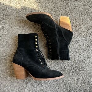 Jeffrey Campbell Laced Up Black Suede Boots